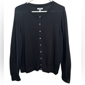 Woman’s Black Cardigan Sweater Size Petite Large by Croft & Barrow